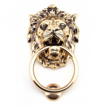 Polished Bronze Lion Head Knocker