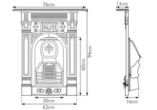 Carron Victorian Cast Iron Fireplace - Small