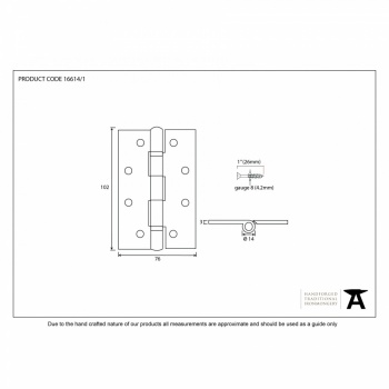 4'' Heavy Duty Ball Bearing Butt Hinge SS (pair) - Satin Stainless Steel