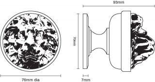 Lion's Head Centre Door Knob