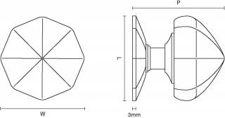 Octagonal Centre Door Knob