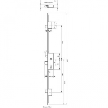 3 Point Espag door Lock 35mm Backset - Stainless Steel