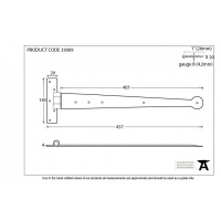 Black 18'' T Hinge (Pair)