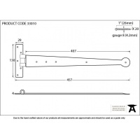 Beeswax 18'' T Hinge (Pair)