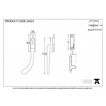 Black Night Vent Peardrop Fastener LH - Locking