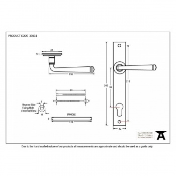 Avon Slimline Lever Espag. Lock Set - Pewter Patina