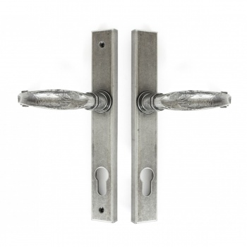 Pewter Patina Cottage Slimline Lever Espag. Lock Set