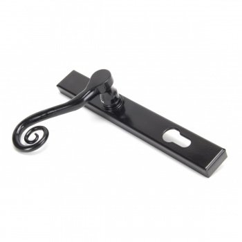 Black Monkeytail Slimline Lever Espag. Lock Set - Left Hand