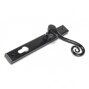 Black Monkeytail Slimline Lever Espag. Lock Set - Left Hand