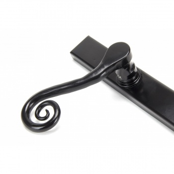 Black Monkeytail Slimline Lever Espag. Lock Set - Left Hand