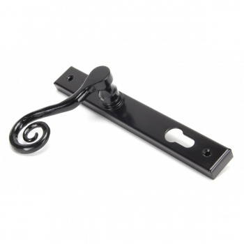 Black Monkeytail Slimline Lever Espag. Lock Set - Right Hand