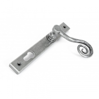 Pewter Patina Monkeytail Slimline Lever Espag. Lock Set - Left Hand