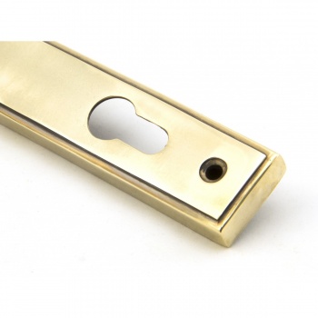 Aged Brass Reeded Slimline Lever Espag. Lock Set