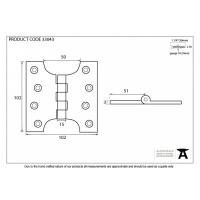 Black 4'' X 2'' X 4'' Ball Bearing Parliament Hinge (Pair)