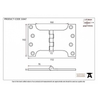 Black 4'' X 4'' X 6'' Ball Bearing Parliament Hinge (Pair)