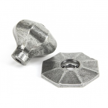 Pewter Octagonal Mortice/Rim Knob Set - Large