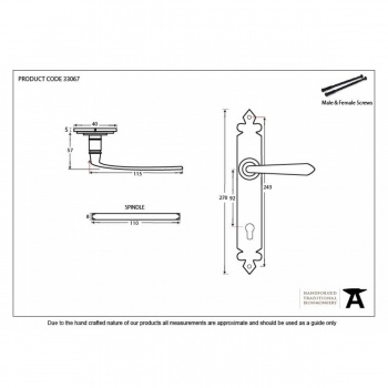 Black Cromwell Lever Espag. Lock Set