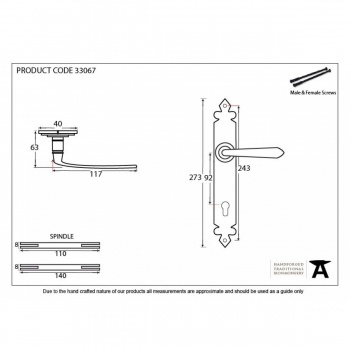 Black Cromwell Lever Espag. Lock Set