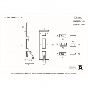 Black 8'' Shepherd'S Crook Universal Bolt