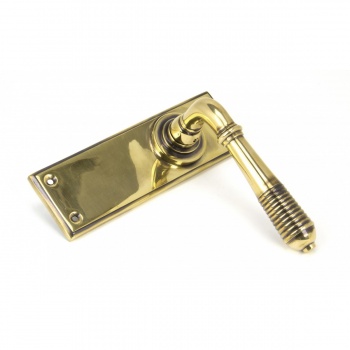 Aged Brass Reeded Lever Latch Set