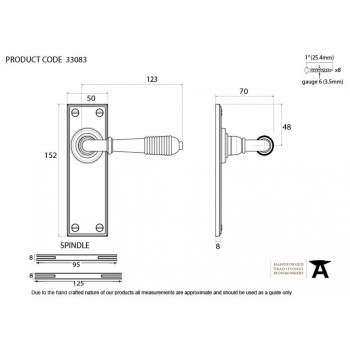 Aged Brass Reeded Lever Latch Set