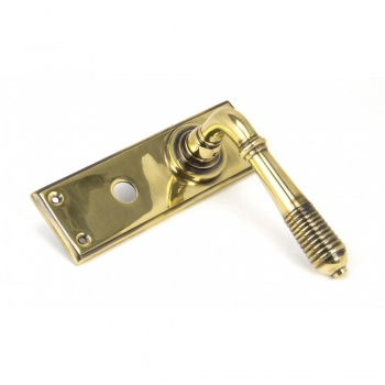 Aged Brass Reeded Lever Bathroom Set