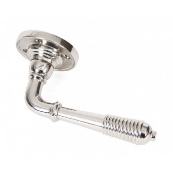 Polished Nickel Reeded Lever On Rose Set