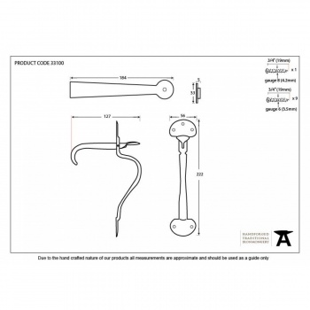 Beeswax Slim Thumblatch