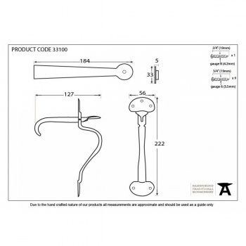 Beeswax Slim Thumblatch