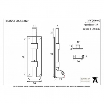 Beeswax 4'' Straight Bolt