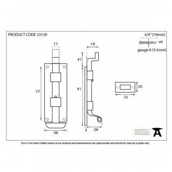 Beeswax 4'' Cranked Bolt