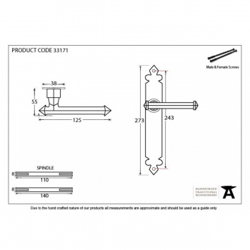 Beeswax Tudor Lever Latch Set