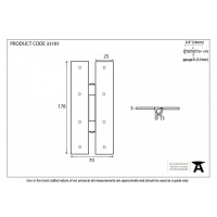 Beeswax 7'' H Hinge (Pair)