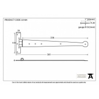 Beeswax 15'' T Hinge (Pair)