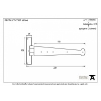 Beeswax 9'' T Hinge (Pair)