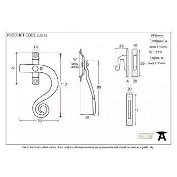 Beeswax Monkeytail Fastener RH - Locking