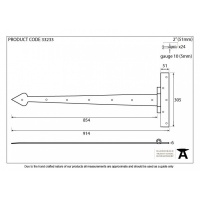 Black 36'' Barn Door T Hinge (Pair)