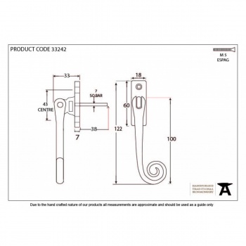 Black Slim Monkeytail Espag - RH