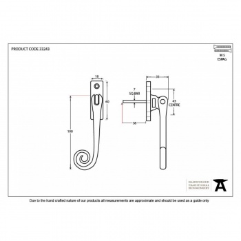 Black Slim Monkeytail Espag - LH