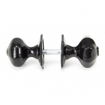 Black Octagonal Mortice/Rim Knob Set