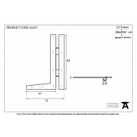 Beeswax 3 1/4'' Hl Hinge (Pair)