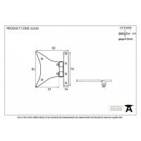 Beeswax 3 1/4'' Half Butterfly Hinge (Pair)