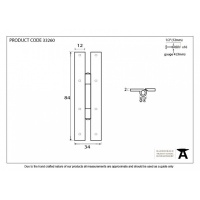 Beeswax 3 1/4'' H Hinge (Pair)