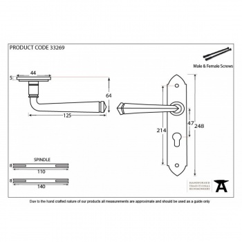 Beeswax Gothic Lever Euro Lock Set