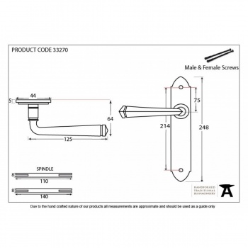 Beeswax Gothic Lever Latch Set