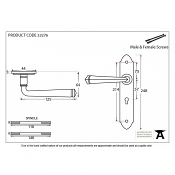 Black Gothic Lever Lock Set