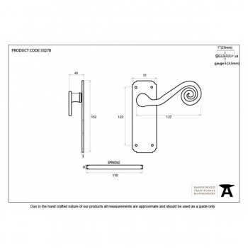 Black Monkeytail Lever Latch Set