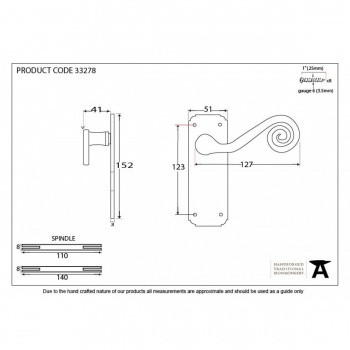 Black Monkeytail Lever Latch Set