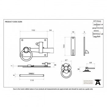 Black Cottage Latch - Left Hand