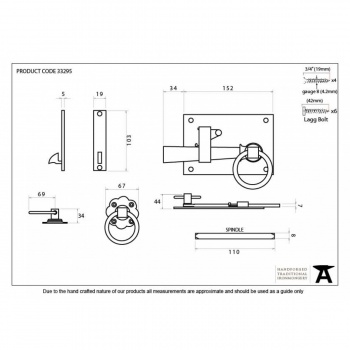 Black Cottage Latch - Right Hand